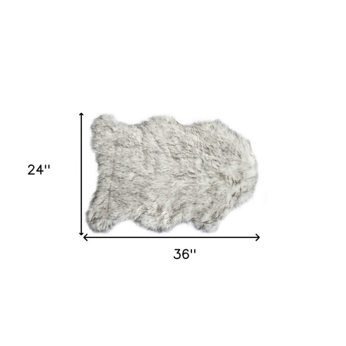 2' X 3' Black Faux Sheepskin Animal Print Washable Area Rug